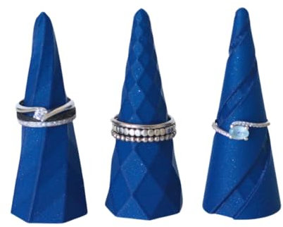 Lot de 3 Porte bague Bleu, Made in France, Support bague, Présentoir Bijoux, Support bagues, Presentoir bagues, Accessoires de décoration intérieure, Organisateur bijoux, Cadeau emmenagement original