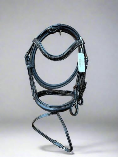 Eco Softy Leather Horse Show Bridle Diamante Browband and Comfort Padding Black Colour (MINI SHETLAND)