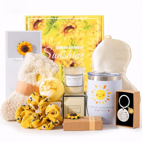 Gåvor till kvinnor, solros födelsedagspresent för kvinnor, spa beauty badset presentset, presentidéer för mödrar, systrar och flickvänner alla hjärtans dag, mors dag och jul