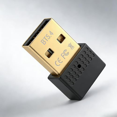 Ticfox USB Bluetooth PC, Adaptador Bluetooth 5.4 para PC, 2.4 G Dongle USB Receptor para Auriculares, Altavoces, Ratón, Teclado, Controlador, Gamepad, Plug and Play para Windows 11/10/8.1 PC Portátil
