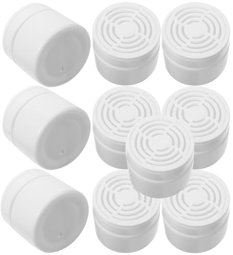 FONDOTIN Scatola Deodorante per Ambienti 150ml in Plastica Bianca con Coperchio Traforato Design Ricaricabile per Cucina e Bagno Confezione da 10 Pezzi