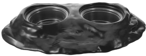 HIAKDOFT Mensola Magnetica Doppia per Alimentazione Rettili con Ciotole Sospese in Plastica Nera, Ciotola Acqua e Cibo per Gechi, Lucertole e Piccoli Animali Domestici, Facile da Pulire e
