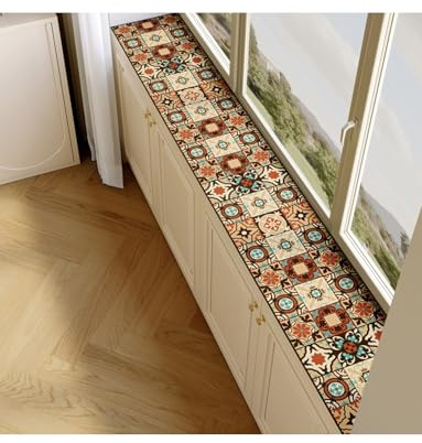 Narrow Window Sill Mat, Cuttable Window Sill Mat, Anti-Slip Window Sill Protector, for Dining Room(Brown,10x150cm)