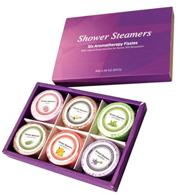 VICASKY Compresse Aromatiche per Bagno da 6 Pezzi, Pastiglie per Doccia a Vapore Aromaterapia, Sali da Bagno Naturali per Spa Femminile e Hotel, Esperienza Rilassante la Stili multipli