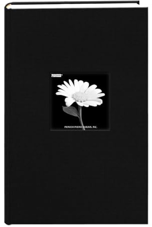Fabric Frame Cover Photo Album 300 Pockets Hold 4x6 Photos, Deep Black