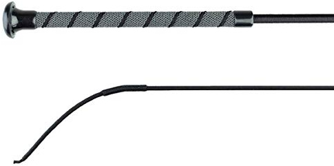 HORZE Sure Grip Lightweight Dressage Schooling Whip with Anti-Slip Rubber Handle - Black - 44 in