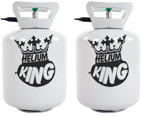 Helium King 2 x Disposable Helium Gas Canister - Fills 100 x 9 Inch Latex Balloons or 36 Foil Balloons - Helium Balloon Gas UK Filled Helium Cylinder for - 2 Canisters in Total