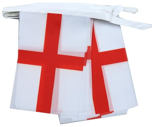 AZ FLAG - Guirlande Drapeau Angleterre - 12 Mètres Avec 20 Drapeaux Anglais De 45x30 cm - Fanions 100% Polyester - 200g