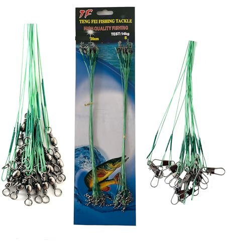 40x 30cm Stahlvorfach Karabiner Wirbel Stahl Vorfach 14kg (40xvorfach30cm)