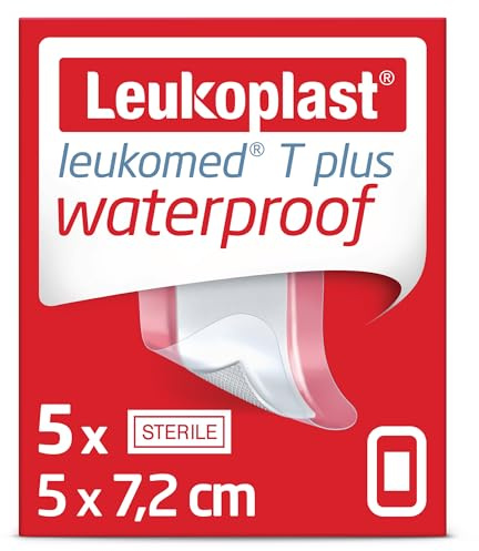 Leukomed T Plus - Sterile Wound Dressing - Waterproof and Breathable, First-aid Plasters - Transparent - Ideal for Postoperative Care – 5 cm x 7.2 cm – Box of 5