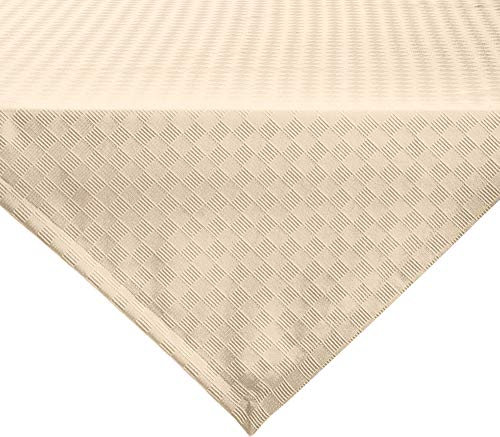 Erwin Müller Tischwäsche, Mitteldecke, Tischdecke Jacquard Karo, Paderborn Sekt Größe 100x100 cm - fleckabweisend, schmutzunempfindlich und leicht zu reinigen (weitere Farben, Größen)