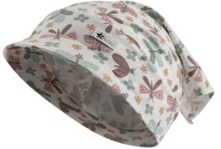 Sterntaler Baby Kopftuch Schmetterlinge für Mädchen aus Flammgarn - Kopftuch Baby mit hübschem Printmuster - Sommermütze Baby schützt an heißen Tagen - Kopftuch für Babys - ecru, 49