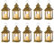 NUPTIO Laterne Kleine Weihnachten Deko - 10er led Teelichter Gold Mini Laternen für Draußen Flackernde Teelicht Kerzen Orientalische Halloween Garten Ramadan Hochzeit Tischdeko