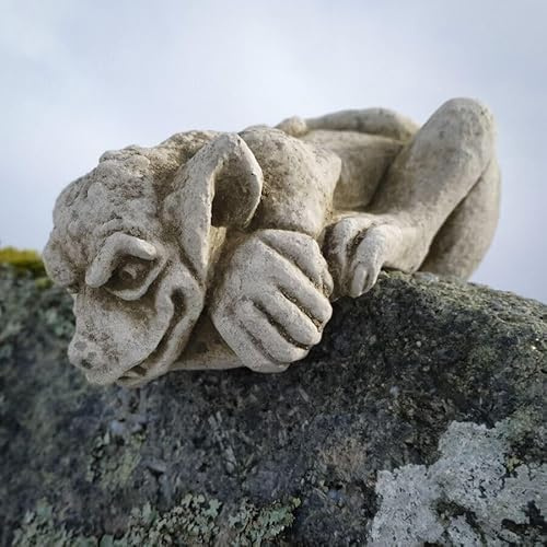 Peeping Gremlin stenstaty | Utomhus trädgård gargoyle prydnad gotisk grotesk
