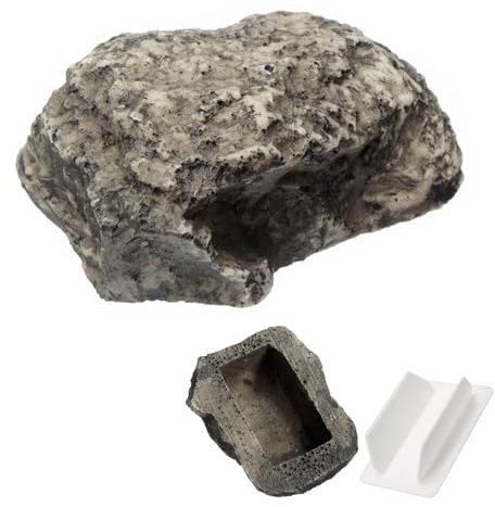 SLEEKEE Cassetta portachiavi 1 pezzo in pietra con scomparto cassaforte, decorazione creativa simulazione, nascondiglio sicuro, gioco segreto di caccia al tesoro, adatto per la conservazione