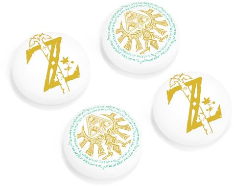 DLseego Switch Thumb Grips,Cool Joystick Cover Anti-Slip Analog Stick Cap Cover,4PCS Thumb Grip Caps Compatible with Switch/OLED/Lite,Yellow-White