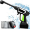 Idropulitrice a batteria, 100 Bar idropulitrice portatile con ugello multi spray 6 in 1, Batteria 2 * 1,5 Ah, Tubo da 5 M Portatile Idropulitrice Elettrica per Lavaggio Auto e Pulizia del Giardino