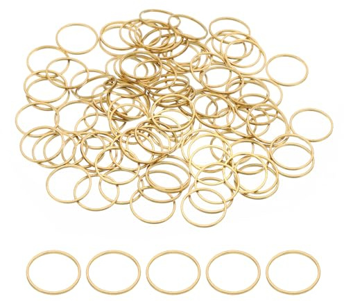 PATIKIL 14 mm OD x 12,5 mm ID örhänge pärlring, 100 st massiv kopparpärlor fynd ring