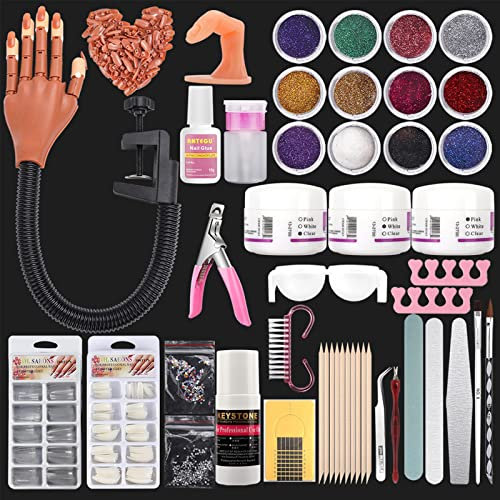Deciniee Main Pratique Ongles Acrylique Modèle Professionnel Flexible Faux Main Réglable pour Manucure DIY