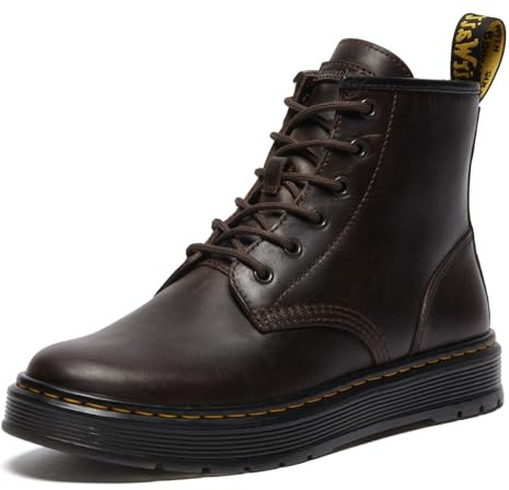 Dr. Martens Brookline Chukka Dark Brown Crazy Horse Platform pour homme, marron, 44 EU