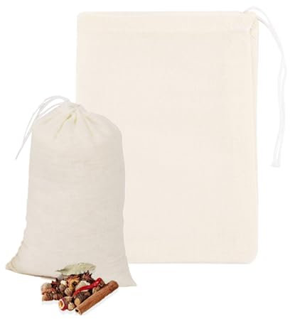 ASIRYVA 1PCS Premium Reusable Cotton Muslin Strainer Bag, Cheese Cloths for Straining, Home Brewing & Hop Bags (35cm x 25cm)