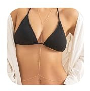 Kroppskedja smycken för kvinnor lager kristall strass BH kedja boho sexig bikini midjekedjor för kvinnor trendig 2025, Metall, Ingen ädelsten