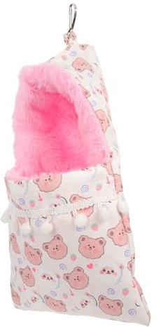 PartyKindom Hamac pour Petits Animaux Suspendu Chaud en Fausse Fourrure Épaisse Blanc Petit Modèle pour Cages Furets Hamsters et Écureuils Hiver