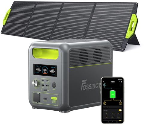 FOSSiBOT F1200 bärbart elaggregat, 1024Wh LFP-batteri Power station, 1200W AC Ausgang 230V (2400W Spitze), kraftstation für Zuhause, Camping, Wohnmobilreise