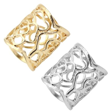 PACKOVE Anillos para Bufandas Vintage Diseño de Rosa Hueca, Hebillas de Aleación Plateada para Decorar y Añadir Estilo, Pack de 2 Piezas para Uso en Casa o Negocios