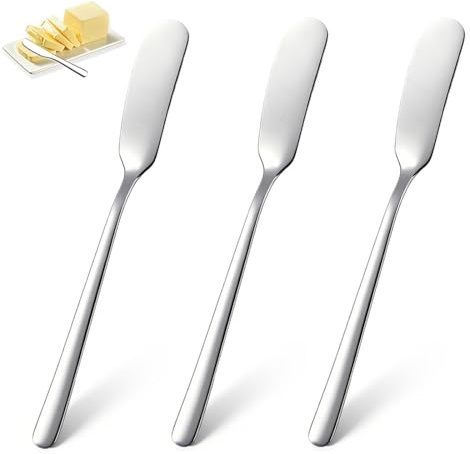 GILWUMO 3 Pezzi Coltello Burro In Acciaio Inossidabile, Coltelli Da Spalmare, Set Di Utensili Da Cucina Per Pane, Torte, Tostate E Cottura