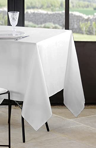 Stof Tovaglia-Dimensione 145 x 240 cm-100% Poliestere-Colore Bianco-Modello Nelson-Rettangolare-Biancheria da tavola-Lavabile a 30° -qualità Eccezionale, 145x240 cm