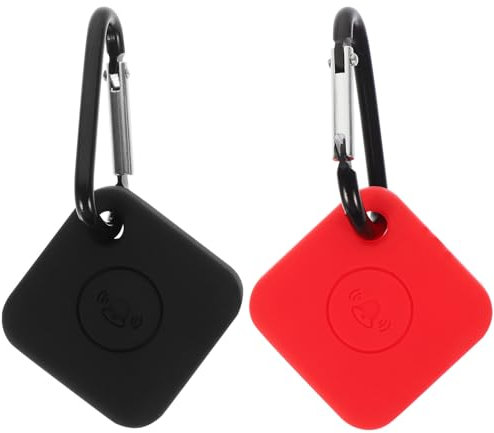 Silicone Smart Tracker Case 2pcs Compatible for Tile Mate Pro Silicone Case Key Finder Phone Finder Anti Scratch Protective Skin Cover Red Black Rubber