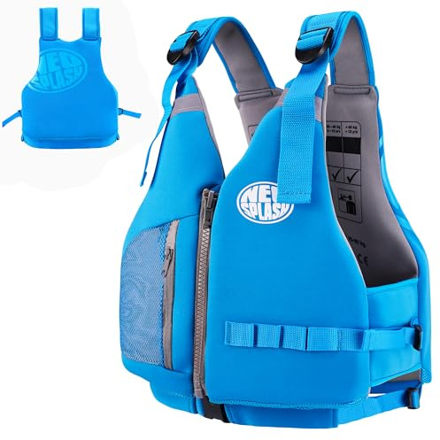 Aiuto al Galleggiamento Adulti, Giubbotto Solido, Ideale per Sport Acquatici, kayak, Sup, Canottaggio, Snorkeling (L, Blue)