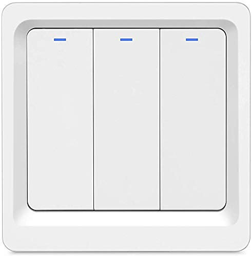 LNL WiFi Smart Light Switch, Work with or without Neutral Wire, No Hub Required, with Remote Control, Voice Control and Timing Function, Compatible with Alexa, Google Assistant and IFTTT 3 Gang-1 Way