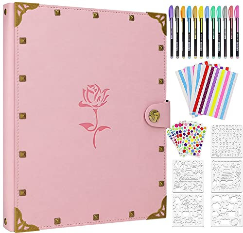 ZEEYUAN Álbum de Fotos 60 Páginas Negras Libro de Fotos álbum de Recortes para Pegar de Cuero Regalo para Navidad, Boda, Aniversario, día de San Valentín, día de la Madre, cumpleaños