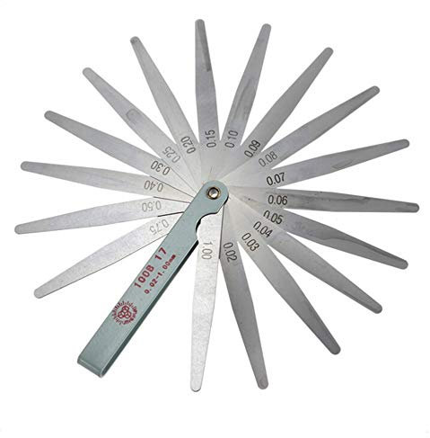 1 Set 100mm Lunghezza Metrico Feeler Gauge 17 Gap Filler 0.02-1.00mm Spessore Misurazione Layout ToolProfessional elaborato