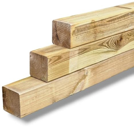 MyTimber® Imprägnierte Zaunpfosten | Echtholz Kantholz 90x90 mm| | Bauholz | Holzbalken | Vierkantholz |Holzposten (Länge: 150cm)