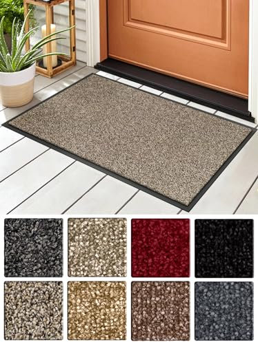Carpet Diem Prestige Schmutzfangmatte schön und haltbar, Premium Fußmatte innen & außen - Sauberlaufmatte für Eingangsbereich, Flur & Haustür - Beige-Schwarz 90x150 cm