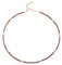 Aleasha Granat Halskette Damen 3mm Boho Strand Kette Edelstahl mit roten Edelstein Halskette Rot 45cm verstellbar Handgefertigt Choker für Sommer Strand Schmuck Geschenke