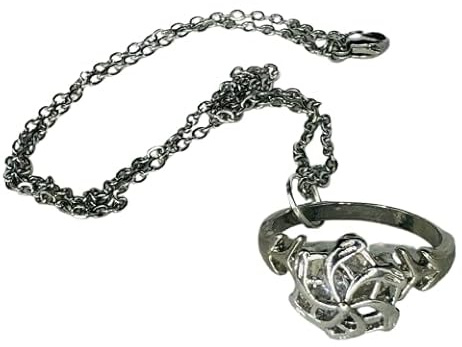 Generico Pendentif compatible avec Nenya Anneau d'Eau de Galadriel ou Anneau de Diamant Couleur Argent Inspiré Saga Dames des Anneaux Gadgets Accessoires Auto Idée Cadeau Magie Fantasy Cosplay