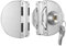 Glastürschloss mit Edelstahl Doppelbolzen, Rahmenloses Push Doppelschiebetürschloss Sicherheit mit 3 Schlüsseln, passend für 10 mm-12 mm Glastür (Silber)