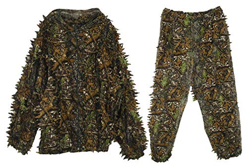 Janasiba Costume - Feuille 3D pour adulte - Camouflage / camouflage chasse reconstituer