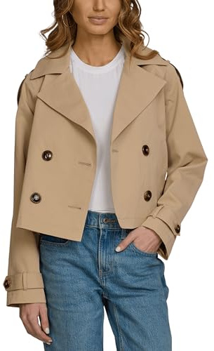 Steve Madden Cropped Lapel Trench Coat, Spring Jackets for Women, Womens Lightweight Work Jackets