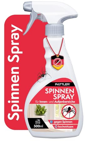 Pattler Anti Spinnenspray für Haus, Keller & Garage - 500ml. Anti Spinnenspray zur im Spinnenabwehr Gegen Spider und Andere Insekten, Langanhaltender Schutz für Innen- und Außenbereiche.