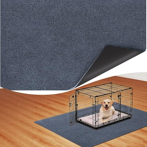 Dog Crate Mat, 24 in x36 in Dog Playpen Mat Rubber Kennel Mats Extra Large Liner for Under Crate cages, Absorbent Urine, Puppy Pee Pad Reusable Washable Floor Protector Waterproof Non-Slip Ash Gray