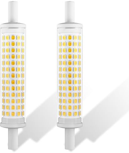 Dazejin 2Pcs R7S LED Bulb 118mm Dimmable 9W, J118 Linear Halogen Bulb Replacement, 3000K Warm White, Double Ended Base for Ceiling Floodlight Lamp Reading