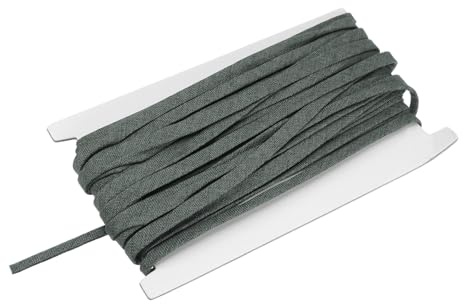 QUARKZMAN Cinta De Sesgo Doble Plegada, 1/4 De Pulgada X 15 Yardas Cinta De Lino De Algodón Para Ribete De Costura Envolver Manualidades DIY, Gris