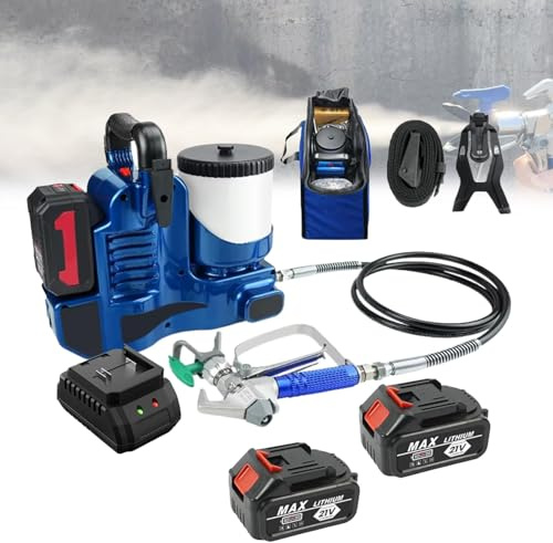 Pulverizador de pintura portátil sin aire, máquina de alta presión de 500 W con capacidad de 1,2 L y ajuste de 6 velocidades para pinturas de látex y lacas