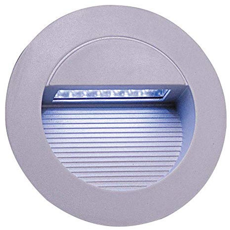 Knightsbridge Weiß LED Grau Aluminium Runde Wandeinbauleuchte, IP44