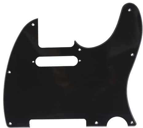 Musiclily 8 Skruvhå Gitarr Tele Plektrumskydd för Fender USA/Mexikansk Standard Telecaster Modern Stil, 1-lager Svart